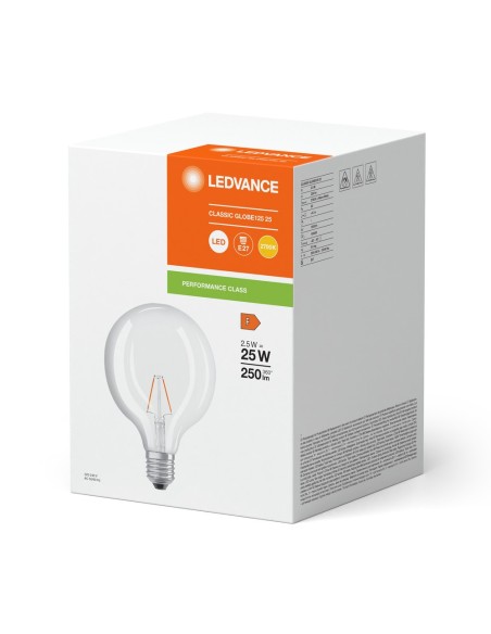 LEDVANCE - 4099854054259 - LED CLASSIC LEDVANCE PFM CLG25 D125 Fil Clair E27 2,5W 827 250lm