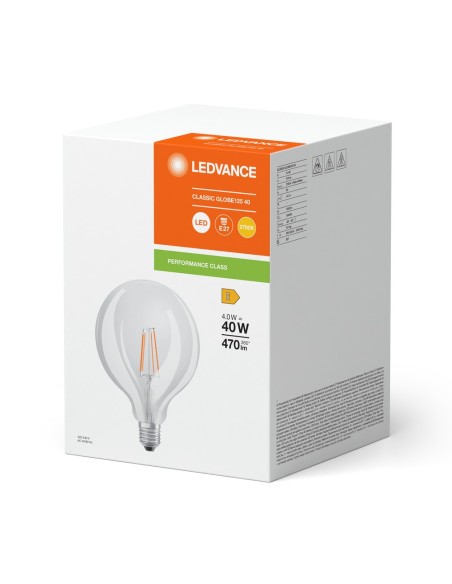 LEDVANCE - 4099854054198 - LED CLASSIC LEDVANCE PFM CLG40 D125 Fil Clair E27 4W 827 470lm