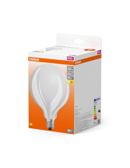 OSRAM - 4058075601888 - Globe 125mm LED verre dépoli  17W=150 E27 chaud