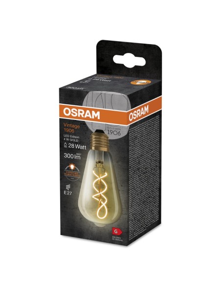 OSRAM - 4099854091292 - LED CLASSIC OSRAM 1906 EDI28 FIL GOLD E27 4W 2000K 300lm