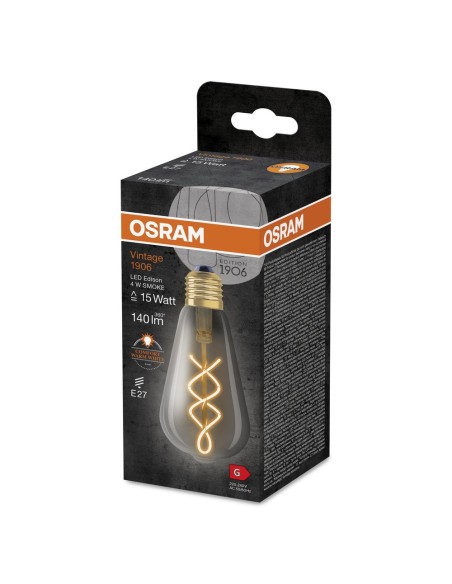 OSRAM - 4099854091315 - LED CLASSIC OSRAM 1906 EDI16 Verre Fumé Filament E27 4W 818 140lm