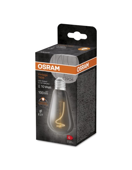 OSRAM - 4099854091353 - LED CLASSIC OSRAM 1906 EDI10 Verre Fumé E27 3,4W 1800K 100lm