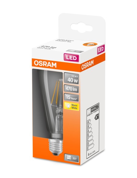 OSRAM - 4058075434424 - LED STAR CL Edison  FIL 40 non-dim  4,5W/827 E27