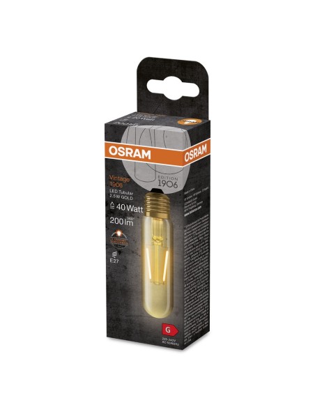 OSRAM - 4099854091858 - LED CLASSIC OSRAM 1906 Tube20 Verre Doré Filament E27 2,5W 2000K 200lm