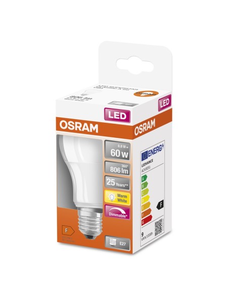 OSRAM - 4058075433861 - LED SUPERSTAR CL A  FR 60 dim  9W/827 E27