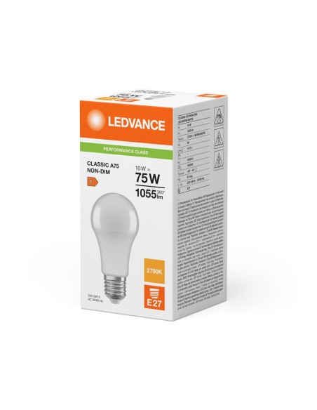 LEDVANCE - 4099854048821 - LED CLASSIC LEDVANCE PFM CLA75 Dépolie E27 10W 827 1055lm