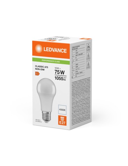 LEDVANCE - 4099854048869 - LED CLASSIC LEDVANCE PFM CLA75 Dépolie E27 10W 840 1055lm