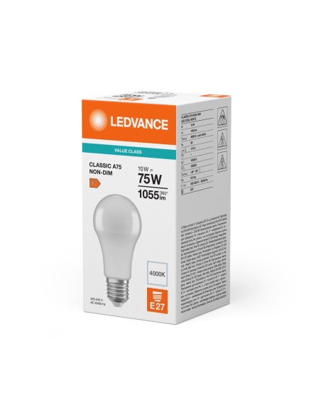 LEDVANCE - 4099854048883 - LED CLASSIC LEDVANCE Value CLA75 Dépolie E27 10W 840 1055lm