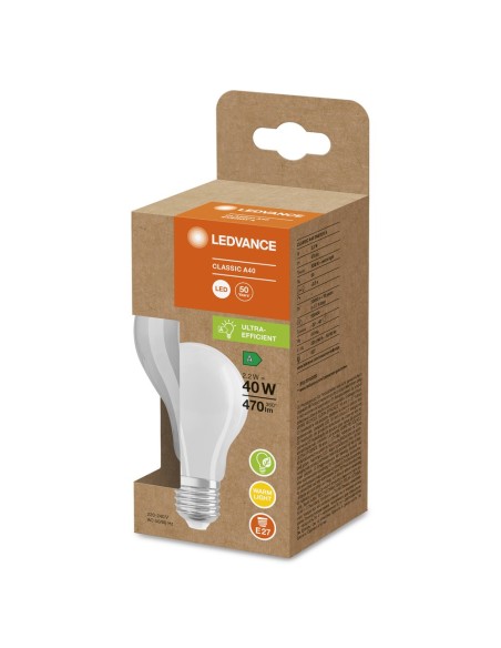 LEDVANCE - 4099854060090 - LED CLASSIC LEDVANCE SUP CLA40 énergie A Dépolie E27 2,2W 830 470lm