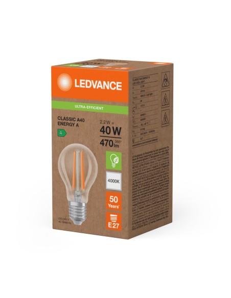 LEDVANCE - 4099854259517 - LED CLASSIC LEDVANCE SUP CLA40 énergie A Fil Claire E272,2W 840 470lm