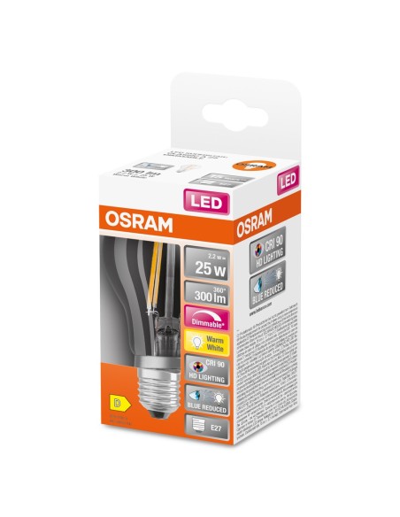 OSRAM - 4099854084034 - LED CLASSIC OSRAM Superstar DIM CLA25 Verre 927 E27 2,2W 300lm IRC90