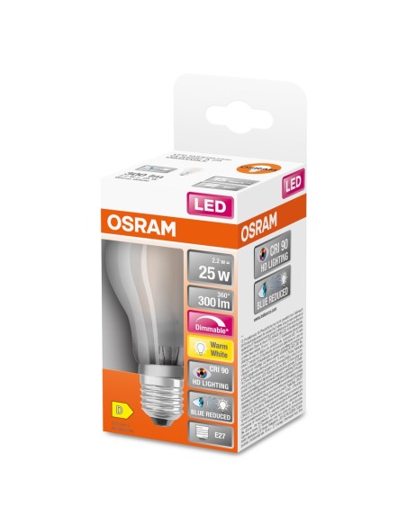 OSRAM - 4099854084072 - LED CLASSIC OSRAM Superstar DIM CLA25 Verre 927 E27 2,2W 300lm IRC90