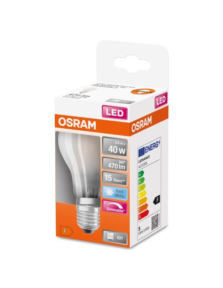 OSRAM - 4058075434660 - LED CLASSIC OSRAM FIL DIM CLA40 Claire 840 E27 4,8W 470lm