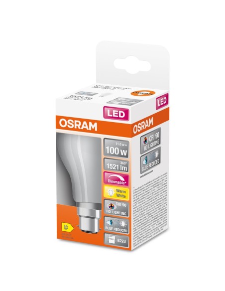 OSRAM - 4058075602694 - LED SUPERSTAR+ Standard verre dépoli variable 11W=100 B22 chaud