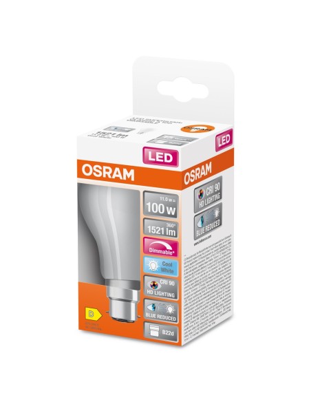 OSRAM - 4058075602717 - LED SUPERSTAR+ Standard verre dépoli variable 11W=100 B22 froid