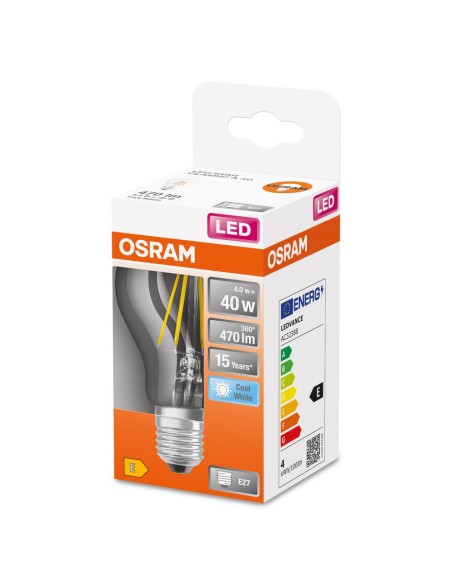 OSRAM - 4058075303386 - LED STAR CL A  FIL 40 non-dim  4W/840 E27