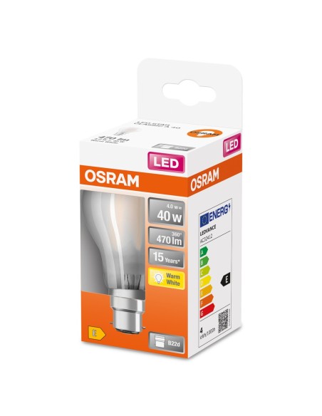 OSRAM - 4058075437241 - LED STAR CL A  GL FR 40 non-dim  4W/827 B22d