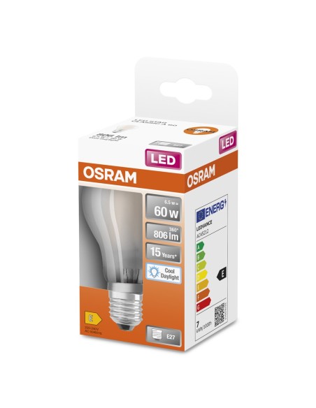 OSRAM - 4058075466098 - LED CLASSIC OSRAM STAR CLA60 Verre Dépoli E27 7W 865 806lm