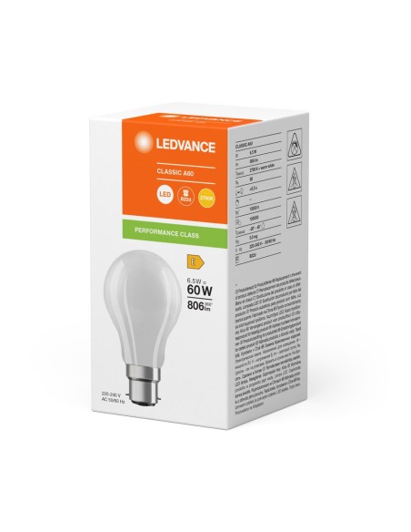 LEDVANCE - 4099854062704 - LED CLASSIC LEDVANCE PFM CLA60 Verre Dépoli B22d 6,5W 827 806lm