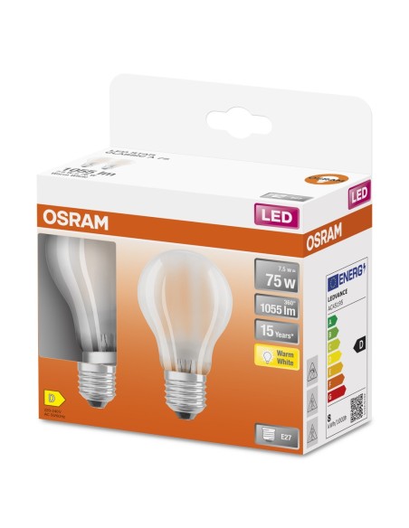 OSRAM - 4058075289635 - BTE2 LED Std verre dep 7,5W=75 E27ch OSR