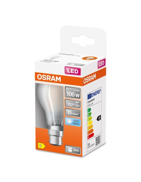 OSRAM - 4058075592797 - LED CLASSIC OSRAM STAR CLA100 Verre Dépoli B22d 11W 840 1521lm