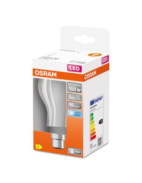 OSRAM - 4058075654297 - LED CLASSIC OSRAM STAR CLA150 Verre Dépoli B22d 17W 840 2452lm