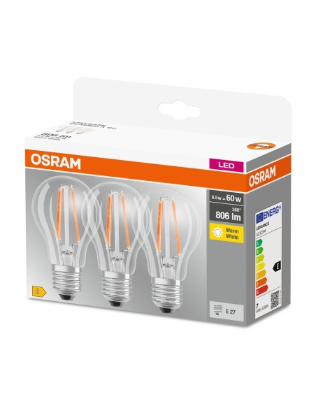 OSRAM - 4058075819290 - BTE3 Amp LED std cl fil 7W=60 E27 ch OSR