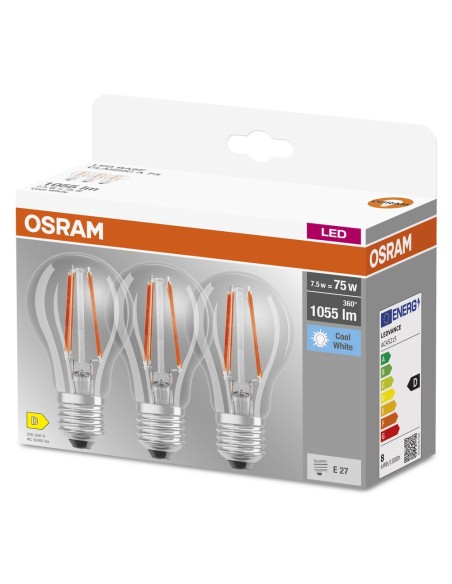 OSRAM - 4058075592377 - BTE3 LED BASE Std FIL CL 8W=75 E27fr OSR