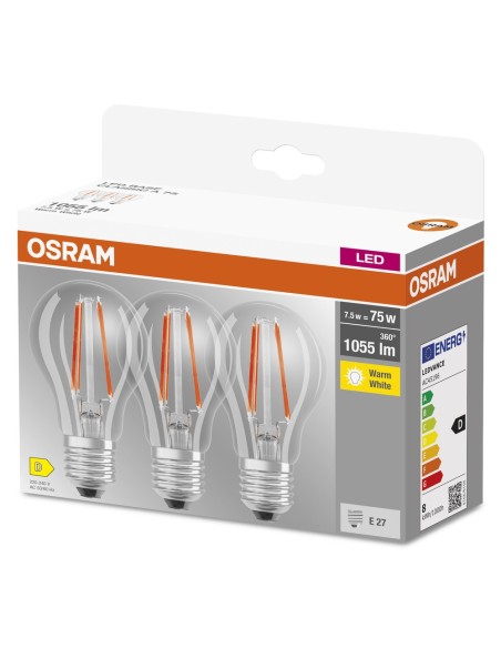 OSRAM - 4058075592414 - BTE3 LED BASE Std FIL CL 8W=75 E27ch OSR