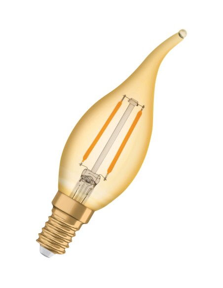 OSRAM - 4099854091551 - LED CLASSIC OSRAM 1906 CLBA12 Verre Doré Filament E14 1,5W 824 120lm 2400K