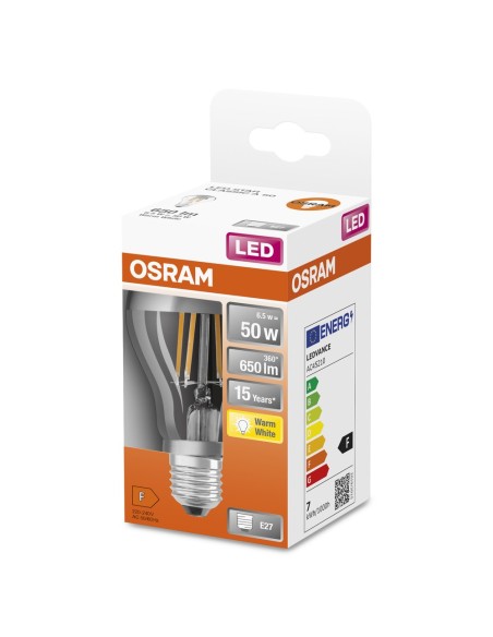 OSRAM - 4058075427860 - LED STAR CL A  FIL Mirror Silver 50 non-dim  6,5W/827 E27