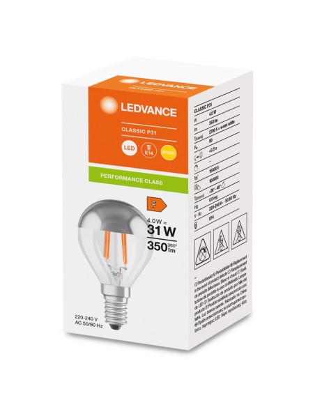 LEDVANCE - 4099854070037 - LED CLASSIC LEDVANCE PFM CLP31 Miroir argent E14 4W 827 350lm