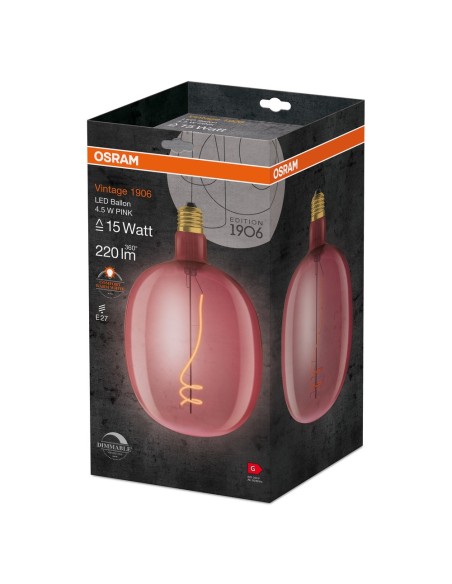 OSRAM - 4058075761896 - LED CLASSIC OSRAM 1906 DIM Ballon Verre E27 4,5W 1600K 150lm