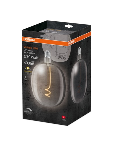 OSRAM - 4058075761919 - LED CLASSIC OSRAM 1906 DIM Ballon Verre E27 4,8W 827 400lm