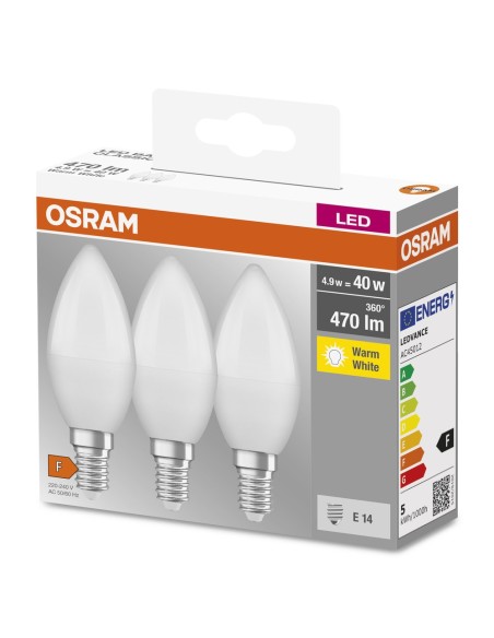 OSRAM - 4052899955509 - LOT3 LED FLAMME 5,7W=40 E27 CHD DEP  OSR