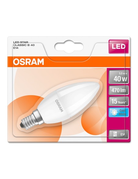 OSRAM - 4052899962057 - OSRAM LED CLB40 Dépolie 840 E14 5W 470lm Plastic - Blister 