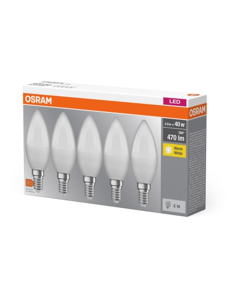 OSRAM - 4058075184411 - BTE5 LED BASE FLAM DEP 5,5=40W E14CH OSR