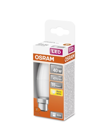 OSRAM - 4058075504240 - LED CLASSIC OSRAM STAR CLB40 Dépolie B22d 4,9W 827 470lm