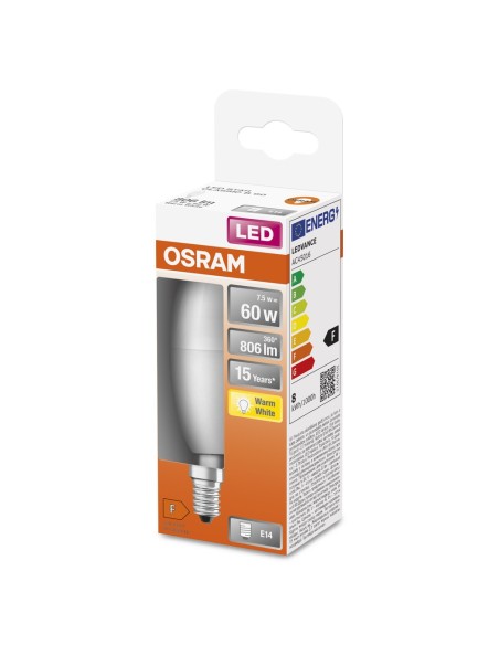 OSRAM - 4058075428546 - LED CLASSIC OSRAM STAR CLB60 Dépolie E14 7W 827 806lm