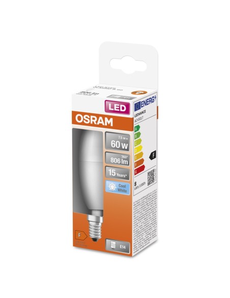 OSRAM - 4099854022982 - LED CLASSIC OSRAM STAR CLB60 Dépolie E14 7W 840 806lm