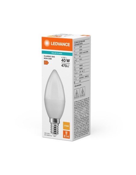 LEDVANCE - 4099854049323 - LEDVCLB40 4,9W/827 230VFR E14 10X1  LEDV