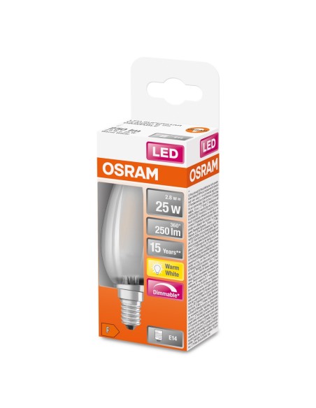 OSRAM - 4058075437005 - LED CLASSIC OSRAM Superstar DIM CLB25 Verre Dépolie E14 2,8W 827 250lm