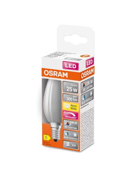 OSRAM - 4099854084119 - LED CLASSIC OSRAM Superstar DIM CLB25 Verre Dépoli 927 E14 2,2W 300lm IRC90