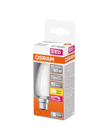 OSRAM - 4058075434509 - LED SUPERSTAR CL B  GL FR 40 dim  4,5W/827 B22d