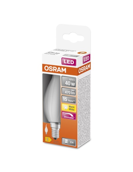 OSRAM - 4058075434585 - LED CLASSIC OSRAM FIL DIM CLBA40 Verre Dépoli 827 E14 4W 470lm