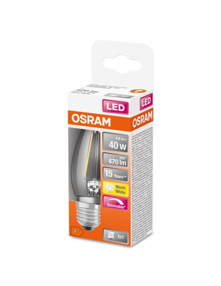 OSRAM - 4058075446878 - LED SUPERSTAR CL B  FIL 40 dim  5W/827 E27