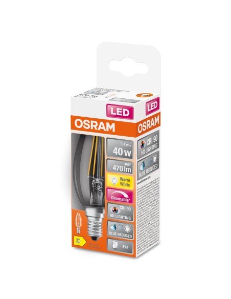 OSRAM - 4058075602731 - LED SUPERSTAR+ Flamme clair filament variable 3,4W=40 E14 chaud