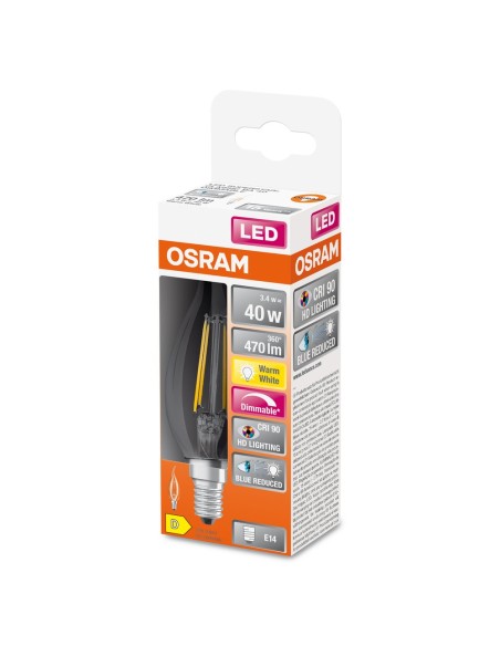 OSRAM - 4058075602830 - LED SUPERSTAR+ Flamme torsadée cl fil variable 3,4W=40 E14 chaud