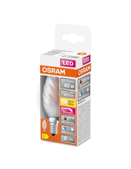 OSRAM - 4058075602878 - LED SUPERSTAR+ Flamme torsadée verre dep var 3,4W=40 E14 ch