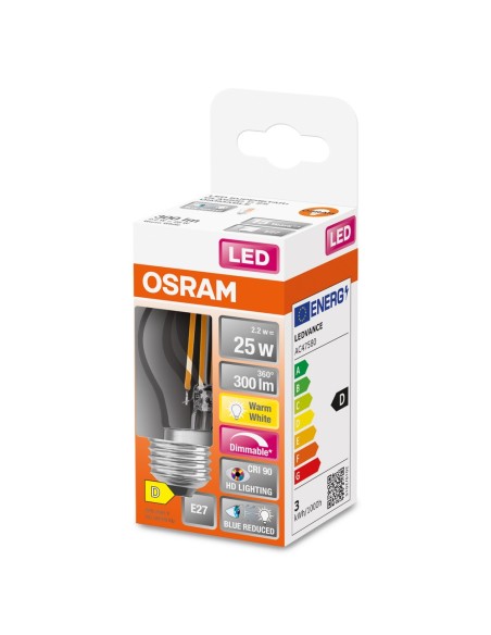 OSRAM - 4099854084171 - LED CLASSIC OSRAM Superstar DIM CLP25 Fil Verre 927 E27 2,2W 300lm IRC90